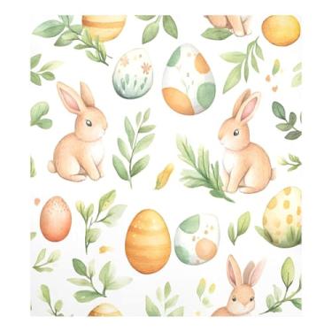 Imagem de Qilmy Capa magnética para máquina de lavar louça, coelhinho da páscoa e ovo, 58 x 66 cm, capa decorativa para geladeira para porta da frente, adesivo magnético para máquina de lavar, painel de