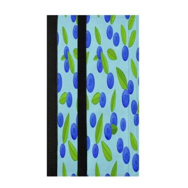 Imagem de STAYTOP 2 peças de capas de maçaneta de geladeira de mirtilos e folhas verdes, capas de maçaneta para geladeira e forno de micro-ondas, mantenha seu aparelho de cozinha limpo de gotejamentos, óleo