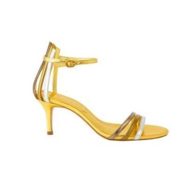 Imagem de Sandália Vicenza Salto Médio Dourado-Feminino