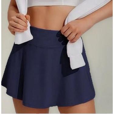 Imagem de Short Saia Academia Beach Tenis Fitness Tapa Bumbum - wm, Azul, P