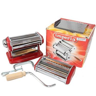 Imagem de Máquina de macarrão Imperia com fixação de fetuccina e lininguina, vermelha