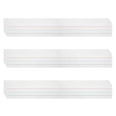 Imagem de PATIKIL 75 folhas de tiras pautadas para frases, 7,6 cm x 61 cm, papel de escrita 210 g/m², azul, vermelho, pautado, para professores, salas de aula, escritórios, casas, branco