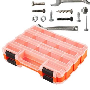 Imagem de Caixa De Ferramentas Portátil,Portátil de Dupla Face com 34 Divisórias - Organizador de Ferramentas com Tampa Transparente - Para Chaves de Peças Pequenas Parafusos Pregos e Porcas de Oficina