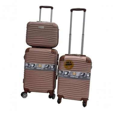 Imagem de Kit Malas De Viagem Bordo Frasqueira Abs Rígida Xeryus Rose