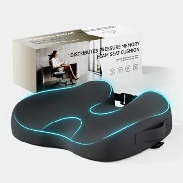 Imagem de Almofada de assento extra grande de espuma viscoelástica para cadeira de escritório, carro e casa – Almofada ergonômica para alívio da dor ciática e cóccix, travesseiro confortável para sentar