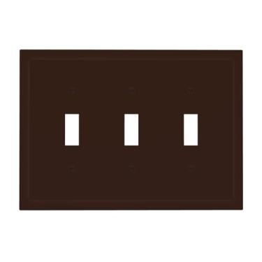 Imagem de Placa decorativa para interruptor de luz marrom café 3 Gang, placa decorativa de parede com interruptor elétrico