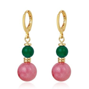 Imagem de Dckazz Brincos de bruxa inspirados na Broadway, rosa e verde, femininos trocados para o bem, rosa combina bem com joias verdes