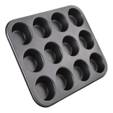Imagem de Forma de cupcake antiaderente grande com 12 cavidades para cupcakes de pão de queijo e torta de mel
