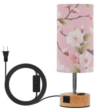 Imagem de Wassud Candeeiro de mesa de cabeceira com toque floral com 3 temperaturas de cor, luminária de mesa moderna com forro abajur para sala de estar, quarto, escritório, berçário