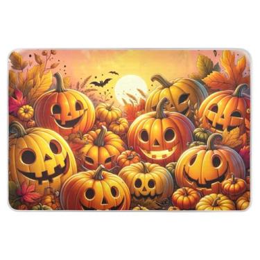 Imagem de Almofadas de incontinência infantis laváveis e reutilizáveis de Halloween Pumpkins para cama de 86 cm x 132 cm, protetor de colchão à prova d'água
