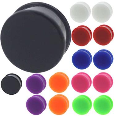 Imagem de (8 pares ou 1 par) 8 g 3 mm a 1 3/16 30 mm alargador de orelha alargado duplo silicone preto branco azul vermelho