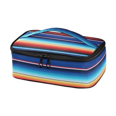 Imagem de Joisal Lancheira de riscas coloridas para mulheres, lancheira térmica portátil feminina, lancheira masculina para escritório, trabalho, piquenique