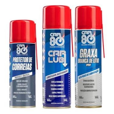 Imagem de Kit Car80 Protetor De Correias Desengripante Graxa Branca - Car 80
