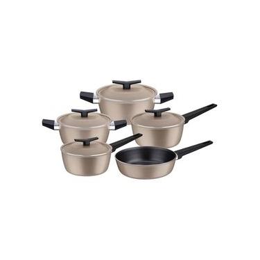 Imagem de Jogo de Panelas 5 Peças Tramontina Spezia Induction em Alumínio com Revestimento Antiaderente Starflon Excellent - Areia