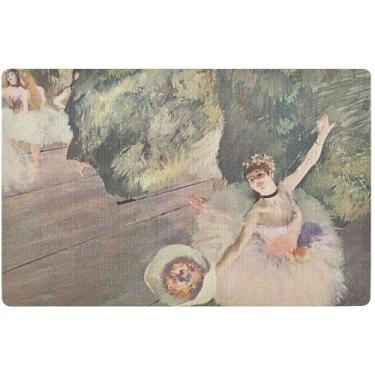 Imagem de TSENQUE Edgar Degas Impressões Personalizadas Ensaio No Palco Outono Capacho Bonito Bem-vindo Matt Tapetes de Entrada Lavável Ao Ar Livre para Interior de Casa Tapete de Entrada Impermeável 81 cm x 50