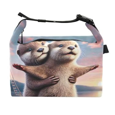 Imagem de TSENQUE Lancheira Titanic Otter Romântica Feminina Isolada para Trabalho, Lancheira Portátil para Adultos com Alça de Ombro Ajustável