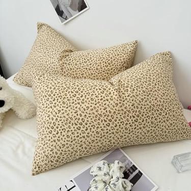 Imagem de Conjunto de 2 peças de fronhas com estampa de leopardo e bolinhas, capas decorativas estilo INS para quarto, dormitório, escritório, almofada de cintura, estampa de leopardo