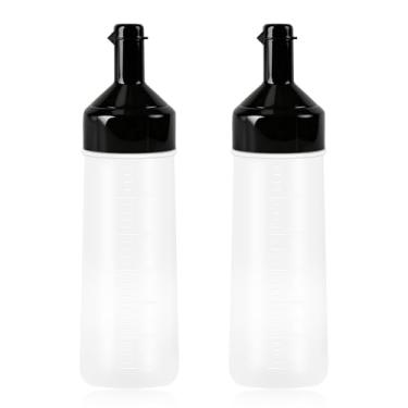 Imagem de CHILDHOOD Frascos de condimento Squeeze Squirt de 340 g com tampa, pacote com 2 - para ketchup, molho de salada, mostarda - preto