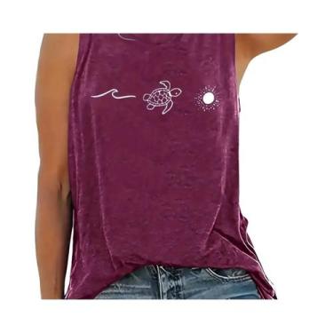 Imagem de Camiseta Regata Feminina Sem Mangas Com Estampa Em Cor Sólida Para Pri