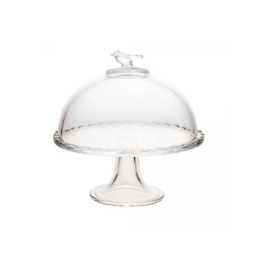 Imagem de Prato Com Pé E Cúpula Em Cristal Bird 19x19cm Wolff