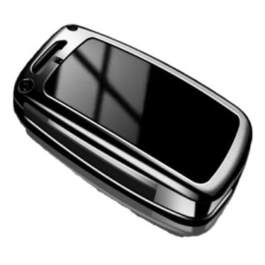 Imagem de Liga de carro dobrável chave capa fob caso titular escudo compatível com audi c5 c6 r8 a1 a3 a4 a5 a6 a7 q3 q5 q7 s6 b6 b7 b8 8p 8v 8l tt rs rs3 s3(A-silver)