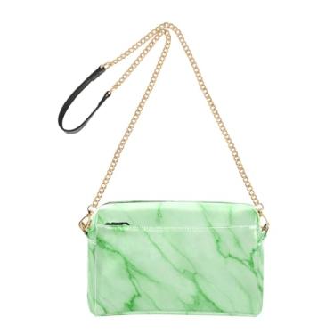 Imagem de Joitme Bolsa Estética Gradientes Verde Pastel para Mulheres Bolsa de Telemóvel Bolsa de Couro PU Alça de Corrente
