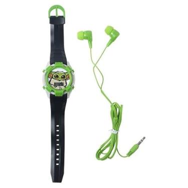 Imagem de Accutime Lucasfilm Star Wars Baby Yoda Conjunto de relógio digital infantil – luzes LED piscando, visor LCD, com fones de ouvido, relógio infantil, meninas ou meninos em preto (modelo: MNL40012AZ), Preto, Relógio de pulso digital