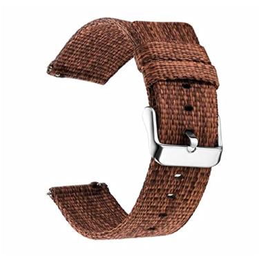 Imagem de GANYUU Pulseira de nylon para Samsung Galaxy Watch 4/clássico/3/46mm/42mm/Active 2 Gear s3 Frontier Watch Band 20mm 22mm Pulseira Correa (Cor: Marrom, Tamanho: 20mm Universal)