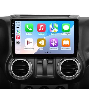 Imagem de QLED estéreo automotivo com tela sensível ao toque para Jeep Wrangler JK Head Unit Dodge Ram 1500 Radio | CarPlay Android Auto sem fio | AM/FM | Android 13.0 | Controle de volante (tela cheia de 25,4