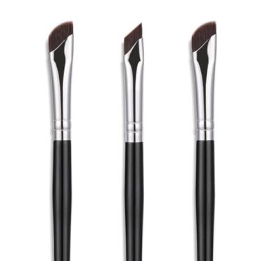 Imagem de Conjunto de pincéis de delineador, ferramenta cosmética de ângulo plano inclinado ultrafino com foice atualizada em ângulo fino (3 peças)