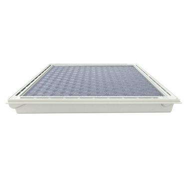 Imagem de Tampa Casa Máquina Piscina Com Rebaixo Gaveta Branco 85x85cm
