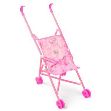 Imagem de Carrinho de Boneca Dobrável Portátil Brinquedo Infantil em Rosa Acessório para Crianças Bonecas 3 Anos ou Mais