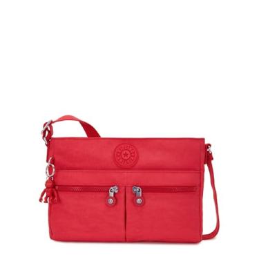 Imagem de Kipling Nova bolsa Angie feminina, transversal leve, bolsa de viagem de nylon, Festa rosa, 10.8''L x 8''H x 3''D