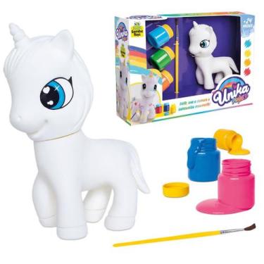 Imagem de Brinquedo Unika Pintura Unicórnio Para Colorir Boneco - Samba Toys