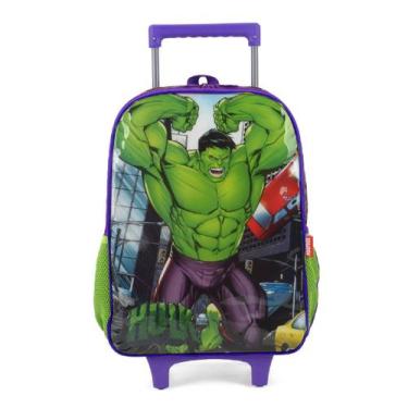 Imagem de Mochila De Rodinhas Hulk Escolar Marvel Infantil Meninos - Luxcel, Ver