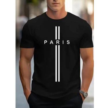 Imagem de Camiseta Masculina Paris Personalizada 100 Algodão esporte street wear