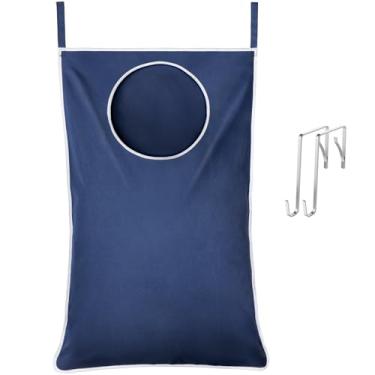 Imagem de 1 bolsa de cesto de roupa suja para pendurar – Organizador de armazenamento cinza claro para roupas sujas de banheiro e quarto