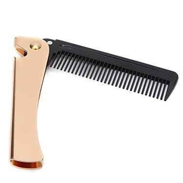 Imagem de Dioche Pente de Barba Dobrável de Aço Inoxidável, Pente de Bolso Antiestático, Estilo de Bigode para Homens, Mulheres, Unissex, Viagem, Aliciamento Essencial (de barba)