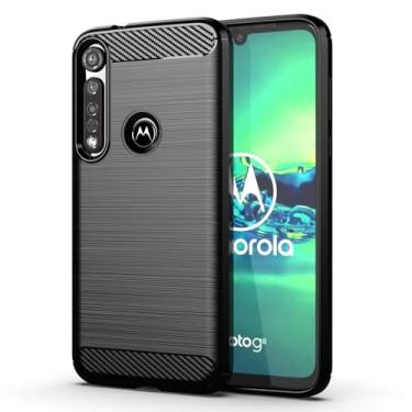 Imagem de Capa para Moto G8 Plus Capa,Material de fibra de carbono,Macio antiderrapante,anti-óleo,Proteção total de capa de telefone compatível com Moto G8 Plus-Black