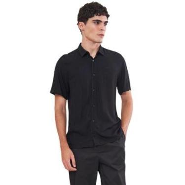 Imagem de Camisa Colcci Relax Manga Curta Preta Masculina-Masculino