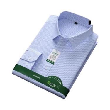 Imagem de Camisa Social Masculina Slim Fit De Manga Longa Antirrugas Branca Blus