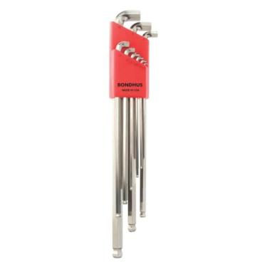 Imagem de Bondhus 16799 Conjunto de chave sextavada com ponta esférica e 9 peças BriteGuard, braço longo