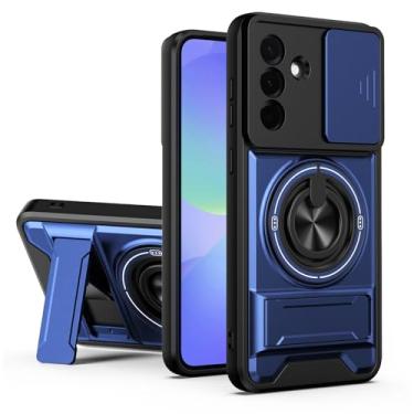 Imagem de SORAKA Capa para Samsung Galaxy A36 5G com suporte,proteção de lente com janela e capa dupla de PC e TPU compatível com suporte magnético para carro