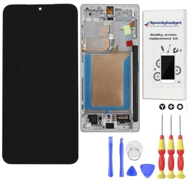 Imagem de Substituição de tela Ultra Samsung Galaxy S25 com qualidade original OEM - Kit de substituição versão dos EUA com tela AMOLED de 6,9 polegadas, digitalizador de toque com moldura branca/prata
