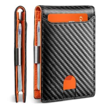 Imagem de Carteira masculina ultrafina com proteção RFID, qualidade premium, preta