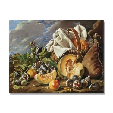 Imagem de NHLDZYH Arte em tela vintage de frutas mortas, pintura clássica de cozinha country, decoração de parede de casa de fazenda quente para sala de jantar e cozinha. A88. 70 x 90 cm - 27,6 x 35,4 pol