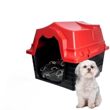 Imagem de Casinha de cachorros equipada com cama, adequada para 3 ou 4 cães de pequeno ou médio porte(VERMELHA - N3,COM COLCHÃO)