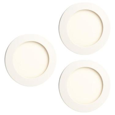 Imagem de Kit 3 Painel Led Embutir Redondo Branco Frio 6500K 12W Bivolt - Ilumin