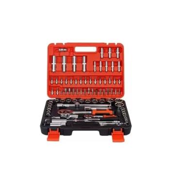 Imagem de KNAKASAKI Kit Ferramentas Chave Soquetes Sextavados 108 Peças Cromado