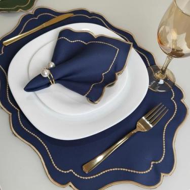 Imagem de Kit Jogo Americano Realeza Mesa 6 Lugares Sousplat com Guardanapos Sup